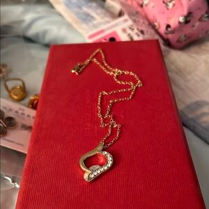 Elegant Gold Necklace with Crystal Accents